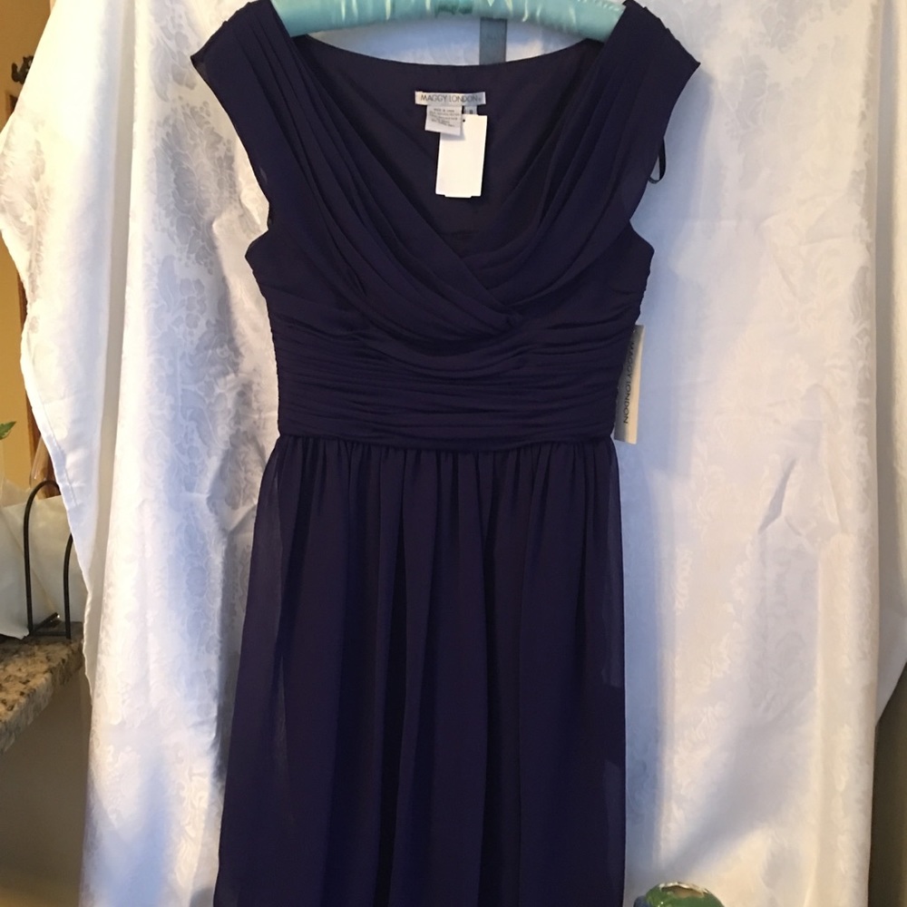 Dark plum dressy knee-length dress